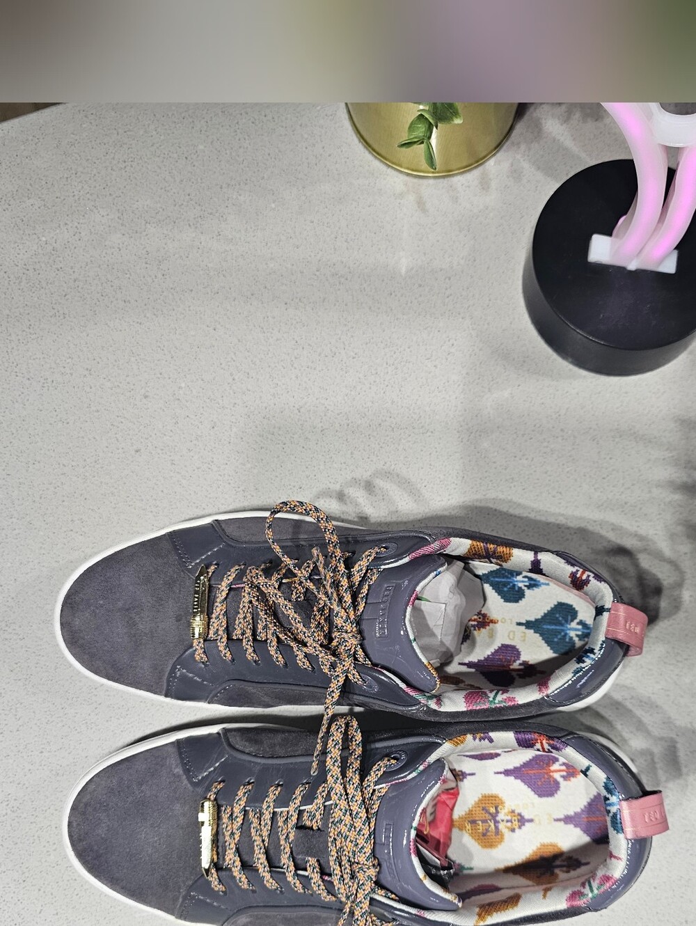 TED BAKER Espadrilles / Sneakers en Daim Gris à Logo - Picture 4 of 9